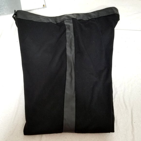 Metaphor Faux Leather Stretch Legging Pant Bottom 14P Black Tuxedo Gothic Punk A - Picture 2 of 11